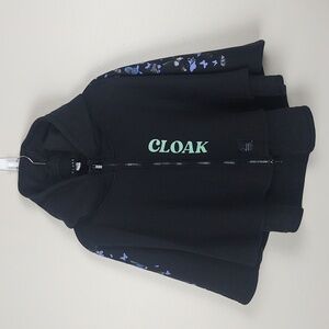 CLOAK Brand Hooded Cloak Cape Butterfly Black Purple Gamer Anime Cosplay OS